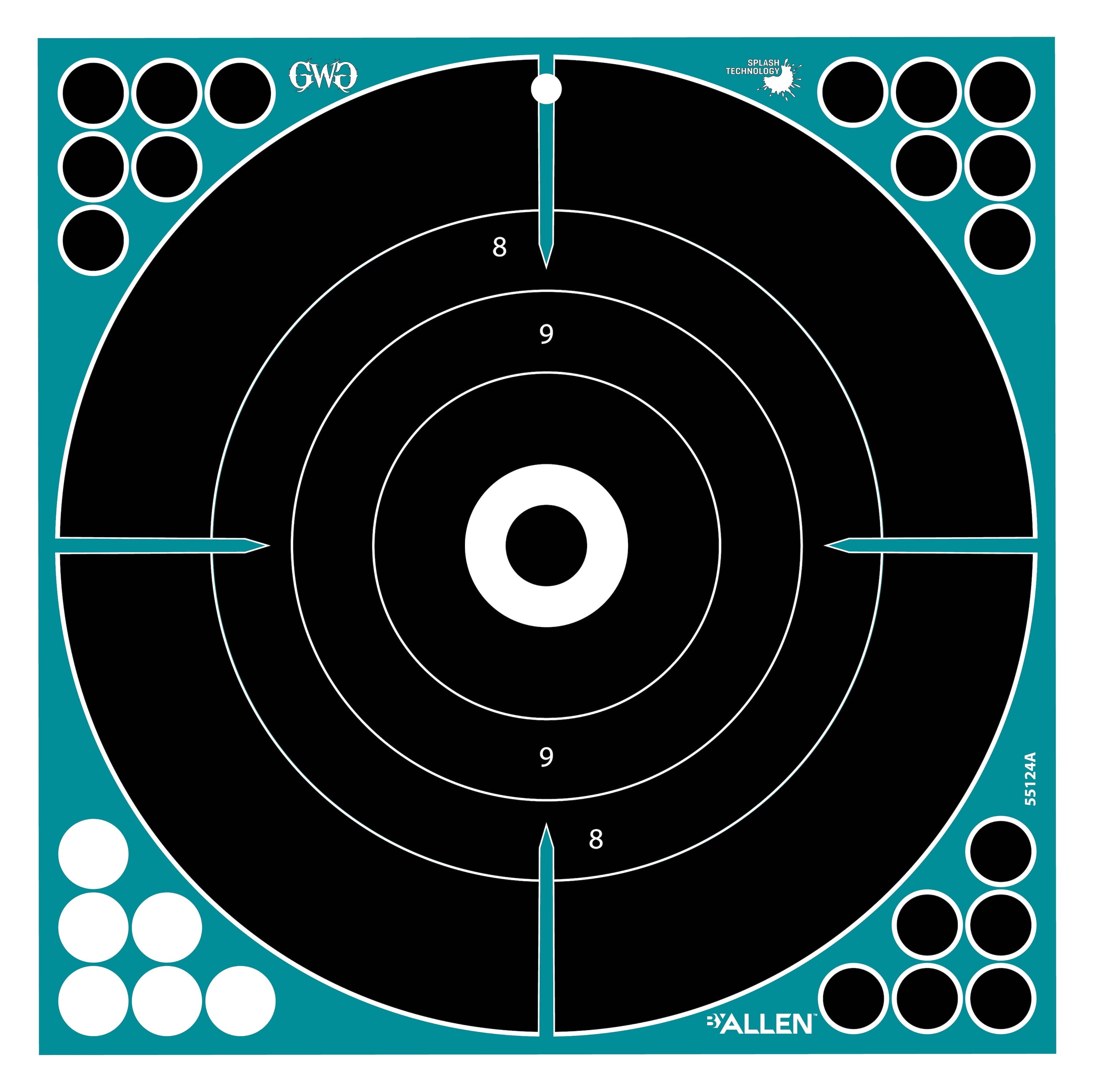 Girls With Guns Splash Adhesive Bullseye Targets, 12 x 12 Inch, 3 Pack