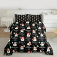 thumbnail image 2 of Homewish Cute Cartoon Snowman Full Size Comforter Sets,Merry Christmas Bedding Comforter Set,Black White Red Bedding Sets For Bot Girls,Microfiber Bedroom Decor Reversible,3-Piece, 2 of 8
