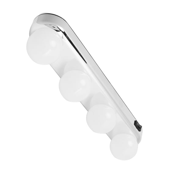 Portable LED Makeup Light, 4 Bulbs, Natural Lighting, Suction Cup Mount For Mirrors <span Style="background:red"></span> Surfaces