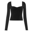 thumbnail image 4 of Women's Slim - Fit Solid Color Long - Sleeve T - Shirt, Comfortable Basic Tee for Daily Use, 4 of 4