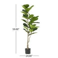 thumbnail image 4 of Gzxs Artificial Fiddle Leaf Fig Tree, 4.9ft Tall Fake Fiddle Leaves Plant with Pot, Faux Ficus Lyrata Tree for Indoor Outdoor House Office Living Room Décor, 4 of 5