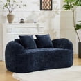 thumbnail image 3 of Timbernest 66" Chenille Curved Sofa, Boneless 2 Seater Cloud Sofa for Small Spaces, Dark Blue, 3 of 12