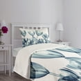 thumbnail image 3 of Ambesonne Teal White Quilted Bedspread Set 2 Pcs, Flower X-Ray Picture, Twin Size, Teal White, 3 of 5