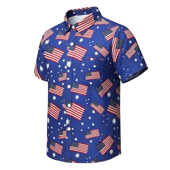 FINALGANG Boys Polo Shirts 4th Of July American Flag Patriotic Shirt Usa Button Up Independence Day Shirts Collared Short Sleeve Casual Tops For Kids 2-3 Years
