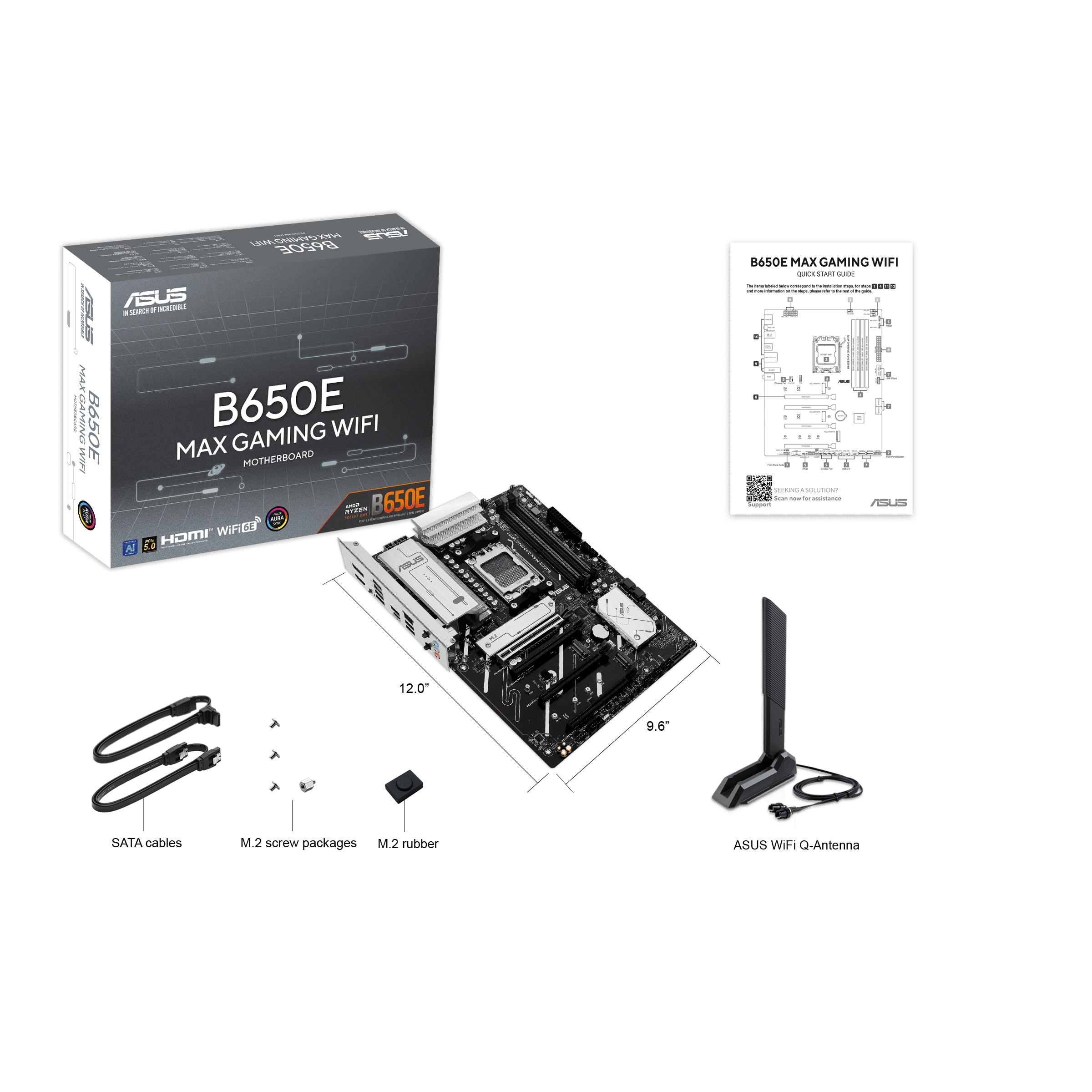ASUS B650EM MAX Gaming WiFi Motherboard – AM5, DDR5, PCIe 5.0, Wi