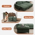 thumbnail image 6 of Modular Storage Ottoman for Sectional Sofa Chenille Upholstered Footrest Stool for Living Room Green, 6 of 9