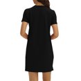 thumbnail image 4 of Langwyqu Summer Short Sleeved Solid Color Women Crewneck Casual Mini Dress, 4 of 5