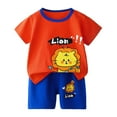 thumbnail image 4 of WOYY Toddler Boys Cotton Shorts Set Cartoon Print Short Sleeve T-Shirt Shorts Outfits, Sizes 4-5T, 4 of 4