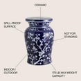thumbnail image 3 of JONATHAN Y Cherry Blossom 17.7" Ceramic Garden Stool, Navy/White, 3 of 6
