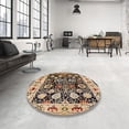 thumbnail image 4 of Ahgly Company Machine Washable Indoor Square Industrial Modern Bakers Brown Area Rugs, 5' Square, 4 of 7