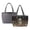 Black and Multi - Skeleton Flower, variant on Skull Rose Print Handbags for Women Quilted Tote Bag Two-tone Hobo Purse Double Sided Satchel Shoulder Bag with Side Pockets