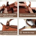 thumbnail image 3 of correa de hombro ajustable piel diseñada para la mini bolsa Longchamp, juego bolso cruzado elegante café Azul marino, 3 of 8