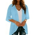 thumbnail image 4 of AUNVITO Women's 3/4 Sleeve Stretch Cardigan Casual Spring Summer Fashion, 4 of 8