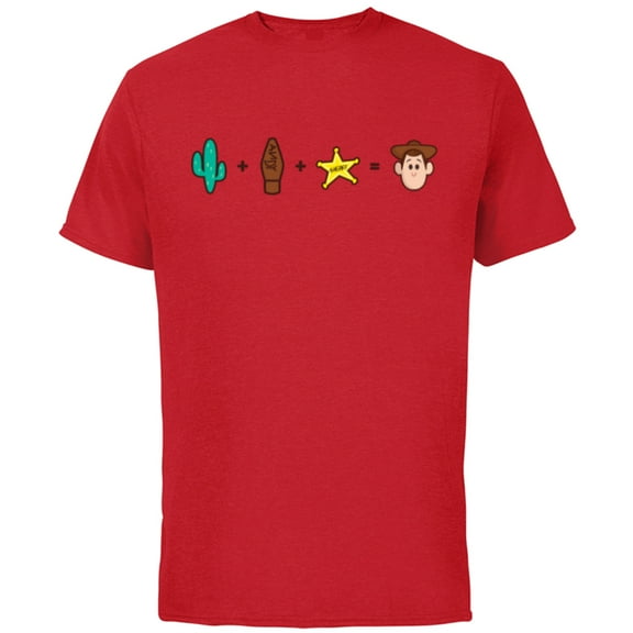 Disney and Pixar’s Toy Story Woody Emoji Code Formula - Short Sleeve Cotton T-Shirt for Adults - Customized-Red