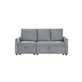 thumbnail image 5 of Lilola Home 70"W Gray Corduroy Sofa with Pull-Out Chaise, Underseat Storage, Side Pocket, 5 of 10