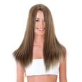 thumbnail image 1 of Qarigey Mujer peluca diadema larga recta DIY fiesta pelo falso resistente al calor portátil reutilizable decoración vestidor peluquín regalo tipo 1 Cuidado del cabello tipo 3 Qarigey  MR1431-03, 1 of 5
