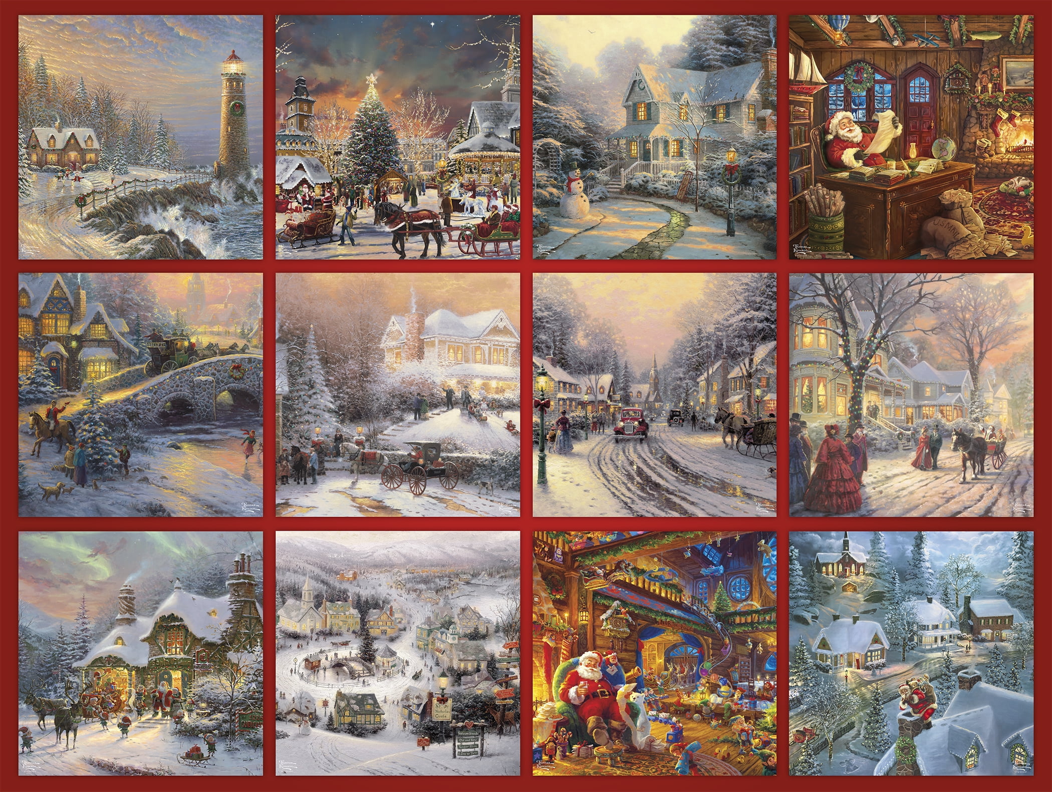 Ceaco Thomas Kinkade 12 Days to Christmas Countdown 12 In 1 Multipack Puzzles