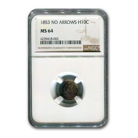 - 1853 Liberty Seated Half Dime MS-64 NGC (No Arrows)
