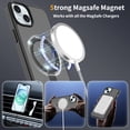 thumbnail image 4 of Asuwish Phone Case for iPhone 14 Plus/15 Plus 6.7 inch Tempered Glass Screen Protector Magnetic Folding Stand Frosted Translucent Rugged Shockproof Protective Cell Cover i-Phone 14+ iPhone15+ Black, 4 of 7