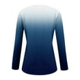 thumbnail image 4 of Dndkilg Oversized Long Sleeve Shirts for Women Henley Dressy Women Tops Trendy Tie Dye Slim Fit Women Blouses Button Down Ladies Tshirts Shirts Dark Blue S, 4 of 4