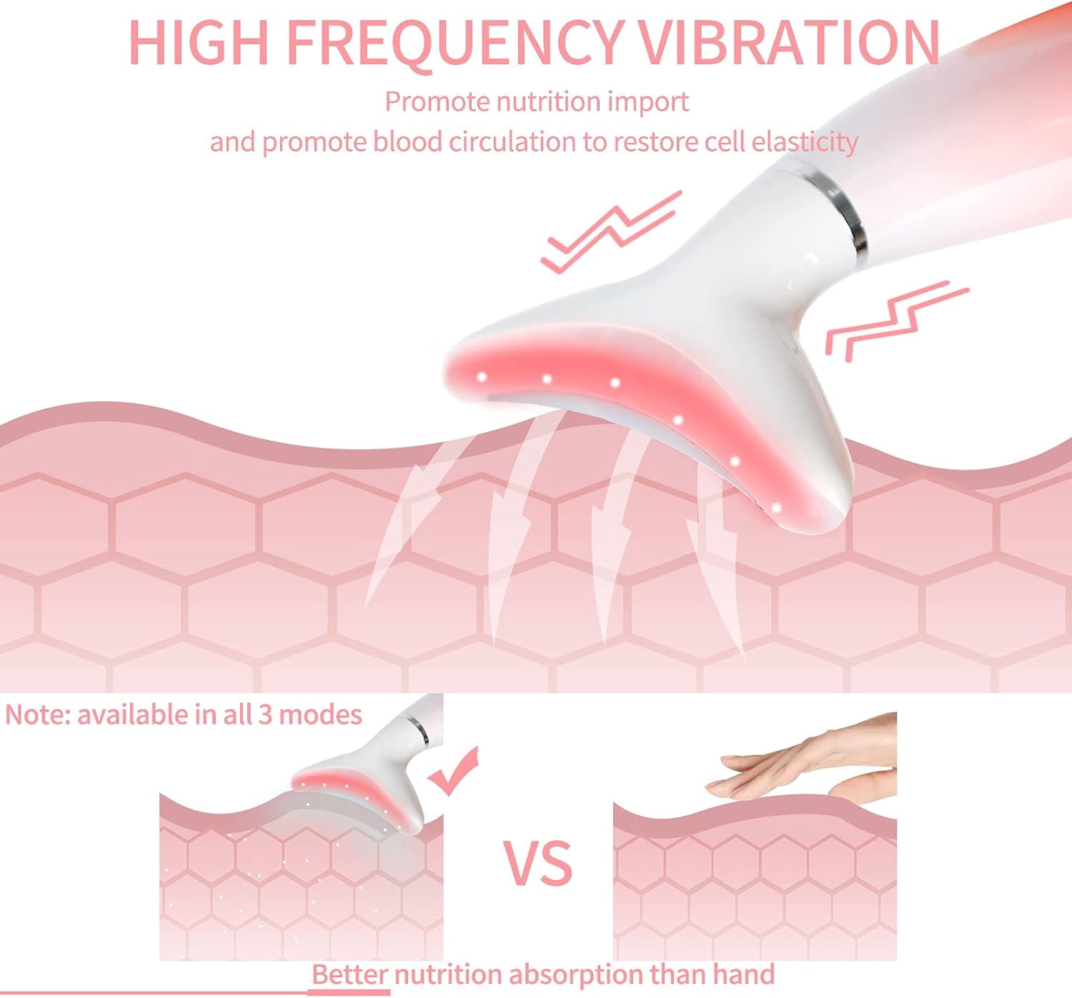 Led Therapy Facial Neck Lifting Messager, Face Lifting Device Red Light Therapy Face Massager Electric 3 Modes High Frequency Vibration EMS Heating Wrinkle Remove Anti-Aging