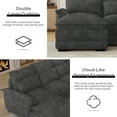 thumbnail image 4 of Wiilayok 110" U Shaped Cloud Couch Modular Sectional Couches for Living Room Fluffy Chenille Deep 4 Seat Sofa Set with Double Chaise & Memory Foam, Dark Gray, 4 of 9