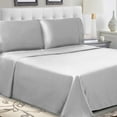 thumbnail image 2 of 300-Thread Count Breathable Cotton Percale Deep Pocket Solid 5-Piece Bed Sheet Set, Split King, Platinum by Blue Nile Mills, 2 of 4