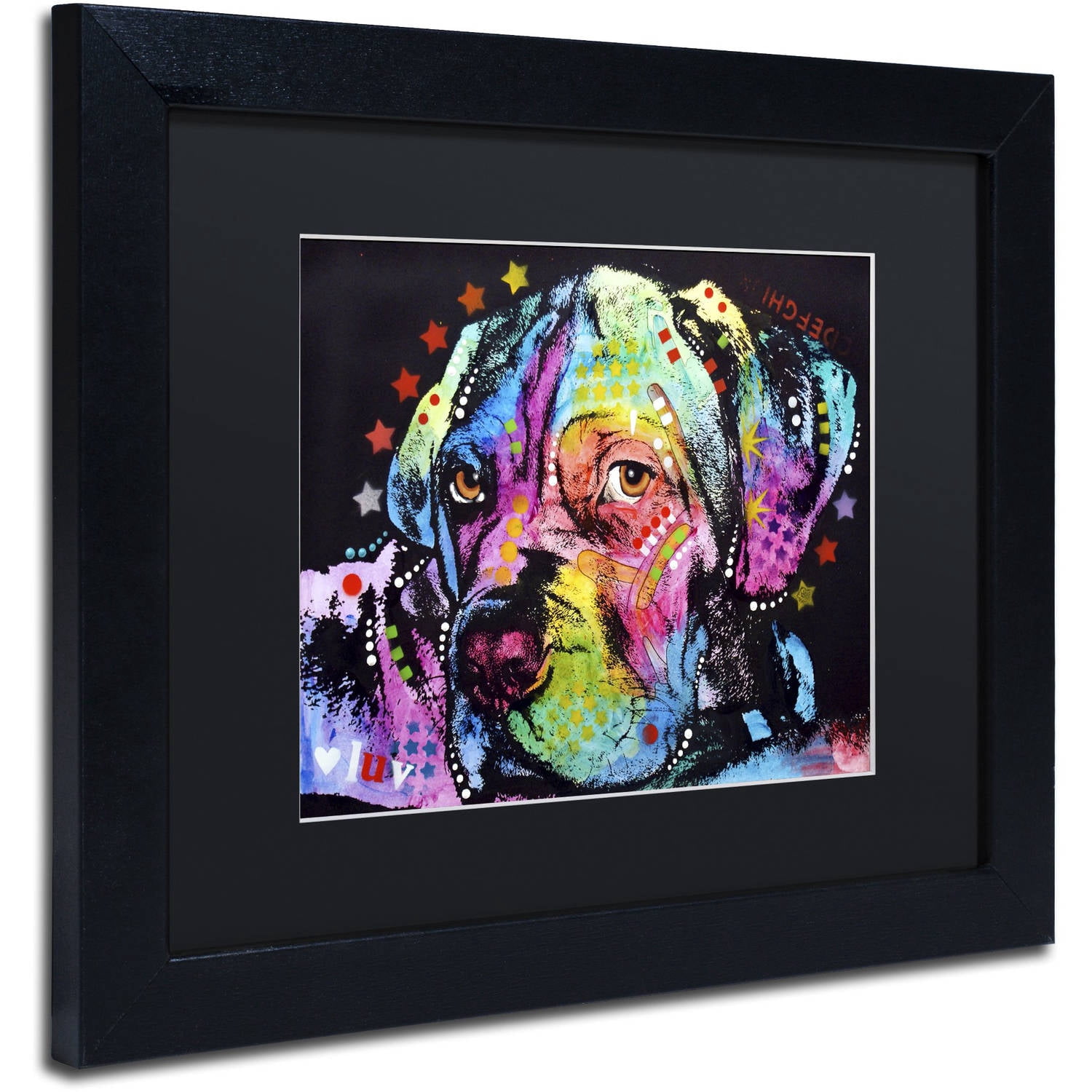 Trademark Fine Art "Young Mastiff" Canvas Art by Dean Russo, Black Matte, Black Frame
