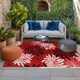 thumbnail image 2 of Botanical Chrysanthemum Outdoor Rug for Patio/Deck/Porch, Non-Slip Large Area Rug 6 x 9 Ft, Abstract Spring Floral Red Black Indoor Outdoor Rugs Washable Area Rugs, Camping Rug Carpet Runner, 2 of 8