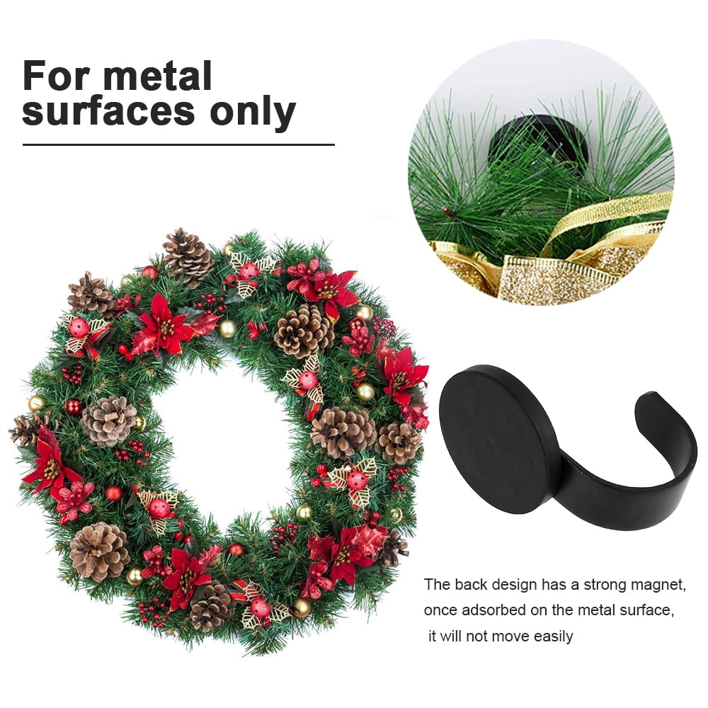 Heavy Duty Magnetic Wreath Hanger Scratch Free Front Door Hook Holds up to 4.4 lbs for Metal Door Black Walmart