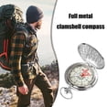 thumbnail image 2 of Portable Flip Cover Pocket Watch Compass Camping Boating Compass (Silver), 2 of 9