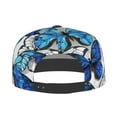 thumbnail image 4 of Haiem Blue and White Butterflies Classic Snapback Cap Flat Bill Hat Baseball Cap Adjustable Size Cotton Dad Hat, 4 of 9