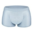 thumbnail image 2 of Jinhomg Mens Big And Tall Cotton Underwear Breathable Comfy Mesh Boxer Briefs Ultra Thin Elastic Waistband Boxers 90% off Clearance Sale Light Blue XL, 2 of 3