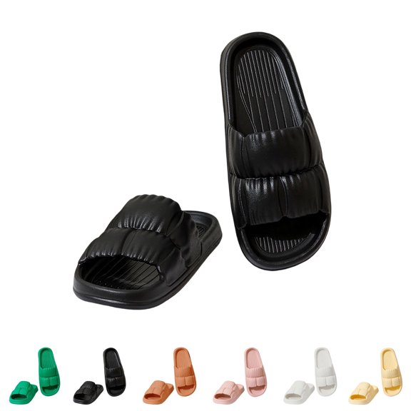 Teyfeniy Soft Slides for Women & Men Cushioned Thick Sole Lightweight Non Slip Recovery Sandals for Indoor & Outdoor Comfort House Slides Shower Sandals