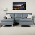 thumbnail image 2 of Pillow Back Left Side Facing Sectional and Ottoman Set in Gray LeatherSoft, 2 of 8