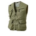 thumbnail image 2 of Men's Solid Color Pocket Tank Top Sleeveless Hoodless Zipper Casual Fashion Outwear, 2 of 9