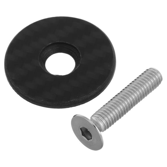 1 Set Carbon Fiber Bikes Headset Top Cap Headset Screw Headset Cap Bolt Front Fork Stem Top Caps Headset Top Cap Covers