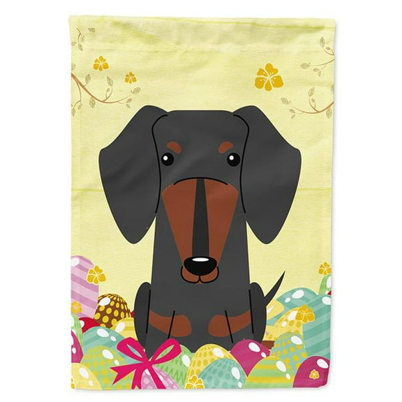 Easter Eggs Dachshund Black Tan Garden Size Flag