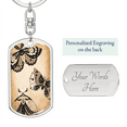 thumbnail image 2 of Celestial Butterflies Stainless Steel or 18k Gold Premium Swivel Dog Tag Keychain, 2 of 16