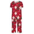 thumbnail image 5 of Casual Christmas Loungewear Set for Women Two Piece Round Neck Button Pleated Tops with Capris Comfy Casual Homewear, 5 of 5