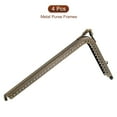 thumbnail image 3 of Metal Monedero Marcos Unique Bargains 7.3' 4uds Rectángulo Beso Cerradura Cierre Marco Relieve Embrague para Bolsa Fabricación Bricolaje Artesanía Bronce, 3 of 6
