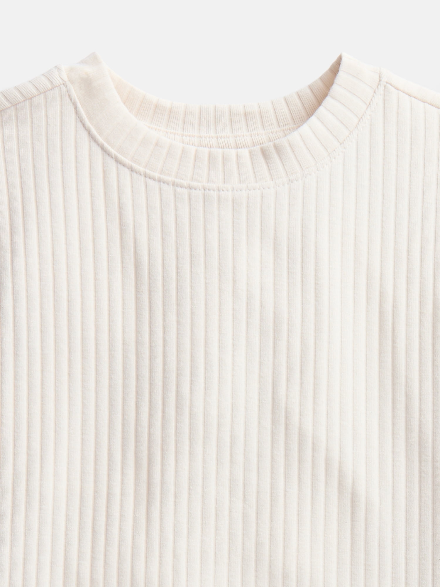 Wonder Nation Girls' Ribbed Knit Top with Short Sleeves, Sizes 4-18 & Plus