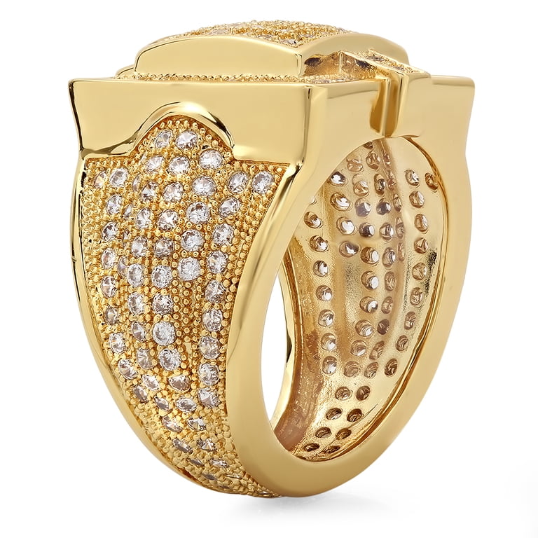 14k Gold Plated AAA Cubic Zirconia Square Ring - Brass Base, White CZ Stone, Made In USA 7 thumbnail image