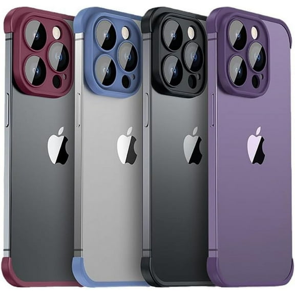 4 Pcs Compatible with iPhone 13 Pro Max Case Borderless Design Camera Lens Protection Slim Thin Lightweight Soft Silicone Frameless Case Shockproof Bumper Cover for Men and Women for 13 Pro Max 6.7"