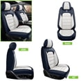 thumbnail image 4 of 2014 for TOYOTA AVALON Car Seat Cover, Faux Leather Two-piece set With Lumbar Support Waterproof, Blue and White Car Seat Covers, Pet Car Seat Covers, 4 of 8