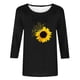 thumbnail image 4 of Camisetas Casuales de las Mujeres de Moda Impresa 3/4 Mangas Blusa Cuello Redondo para el Hogar Y Diario, 4 of 4