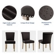 thumbnail image 6 of Subrtex Leather Anchor Studded Indoor Dining Chair Set of 2, Modern Mid-Century Home Chairs, Brown, 6 of 9