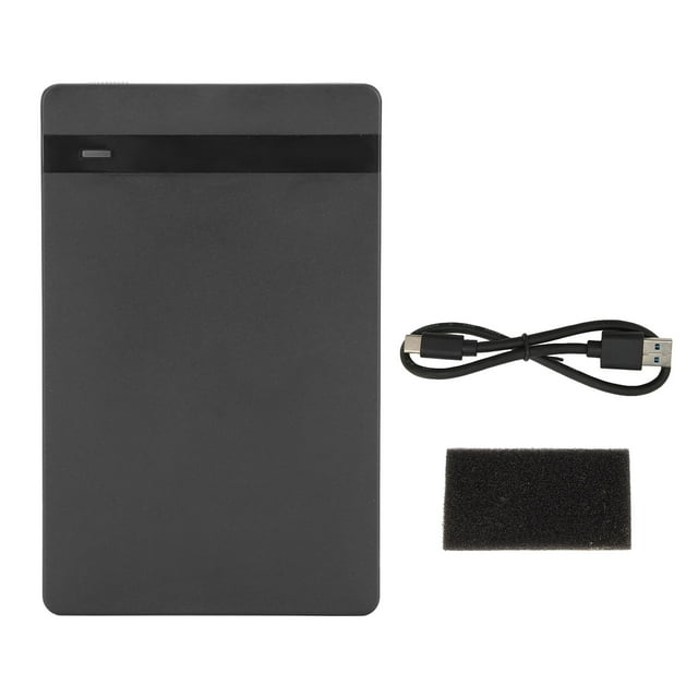 Caja de disco duro tipo C Transmisión de 10 Gbps Caja de disco duro USB3.1 tipo C de 2 TB con indicador LED para computadora portátil Negro