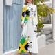 thumbnail image 4 of Vestido largo con estampado de la bandera nacional de Jamaica, vestidos con mangas largas, vestidos de baile, vestido largo para mujer, 4 of 5