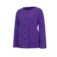 thumbnail image 4 of LUXUR Veste Cardigan pour Femmes Manteau d'Hiver Chaud à Manches Longues Violet G, 4 of 8